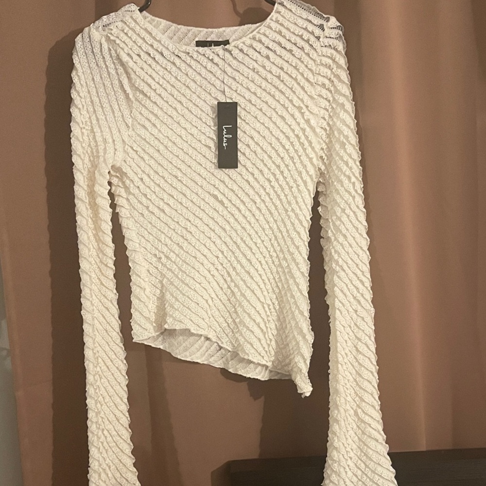White/ cream hobo Textured Blouse